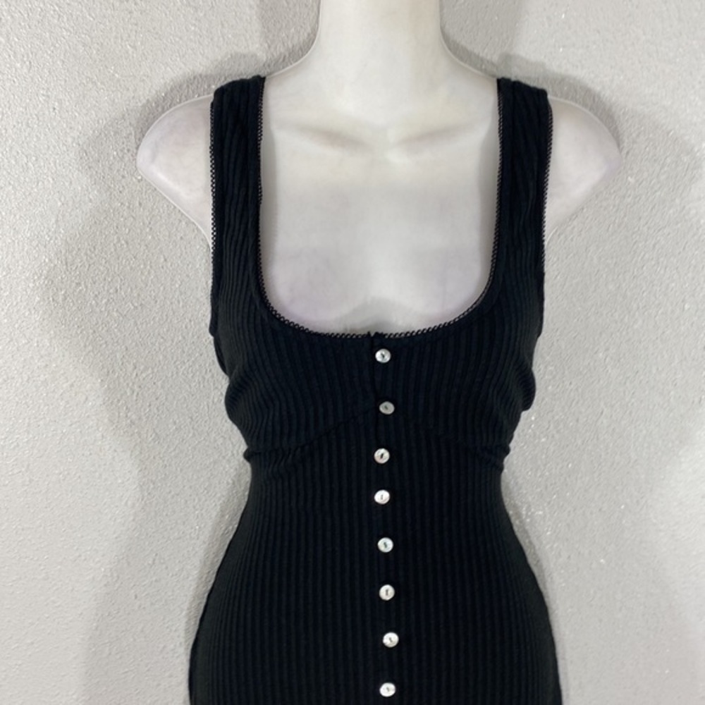 Lovers + Friends Tatiana Black Tank Button Down Mini Dress C.C10 - Picture 3 of 12
